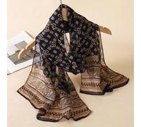 1 pièce Foulard floral rétro léger et respirant pour femme, mode et élégant, convient pour un porter quotidien Plantes,Imprimés aléatoiresPolyester