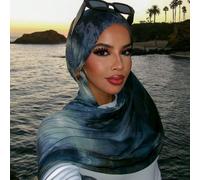 1 pièce Foulard style bohème avec imprimé aquarelle, écharpe de protection solaire, châle multifonctionnel élégant, convient pour un port quotidien, peut également être utilisé comme accessoire de rob
