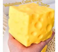 1 pièce Fromage à presser - Bloc de fromage extra-large et moelleux | Balle anti-stress géante de 10,8 cm - Sunny Days Entertainment 1 carré de fromage,1 petit fromage triangulaire,1 fromage extra-lar