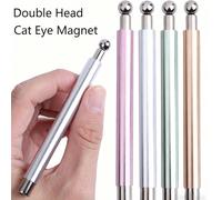 1 pièce Gel pour ongles œil de chat amélioré avec perle de verre, vernis à ongles magnétique œil de chat rose/argent/vert/or rose avec un applicateur magnétique à double extrémité, absorption magnétiq