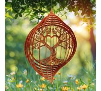 1 pièce Girouette en métal rustique en forme d'arbre de vie avec un cœur rotatif en haut - Indicateur de direction du vent à 360°, convient pour la décoration extérieure/plafond ou suspendue, idéal po
