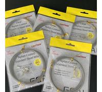 1 pièce GOAL 10 m 7 brins en fil d'acier tressé avec 10 manchons, ligne de pêche en mer , flexible, résistante et abrasive, parfaite pour les poissons à dents, la suspension extérieure, la corde à lin