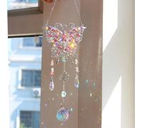 1 pièce Grand carillon éolien papillon coloré avec strass, attrape-soleil en cristal en forme de cœur, décoration suspendue pour jardin, DIY, décoration de mariage Petit papillon vert,Grand papillon c