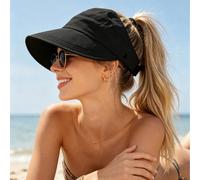 1 pièce Grand chapeau de soleil pour femme, avec protection UV, protection du visage, convient pour le cyclisme en extérieur, anti-retournement, design pliable, ventilation supérieure en maille pour q