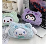 1 pièce Grand sac à crayons de dessin animé Sanrio pour filles, Melody Kuromi. Étui de rangement pour étudiants avec fermeture éclair. Trousse à crayons pour fournitures scolaires Chien cannelle blanc