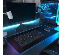 1 pièce Grand tapis de souris illuminé RGB de couleur unicolore noir, 80 cm x 30 cm x 0,3 cm, tapis de bureau surdimensionné / 30 cm x 25 cm tapis de souris de jeu d'ordinateur avec lumières LED, tapi