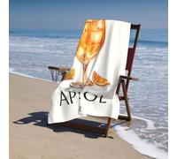 1 pièce Grande serviette de plage en microfibre à séchage rapide inspirée de l'Aperol Spritz - motif floral tropical, légère et absorbante, parfaite pour la natation, la gym, le yoga - compagnon de vo