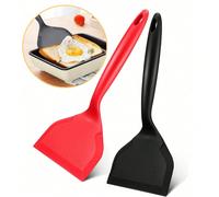 1 pièce Grande spatule en silicone - Anti-adhésive, spatule à œufs, spatule à steak, retourneur à œufs, convient pour les œufs, les crêpes, les biscuits, les œufs au plat, le poisson, la pizza et le s