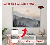 1 pièce, grande taille Peinture sur canevas personnalisée, personnalisez une peinture de paysage, la beauté du côté, jouez avec les photos, décoration de la pièce, affiche murale sans cadre, décoratio