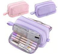 1 pièce Grande trousse à crayons, Boîte de rangement haute capacité, Sac de rangement multi-couches grande capacité, Organiseur de bureau Pochette pour stylos et marqueurs pour collège, bureau, adulte