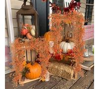 1 pièce Guirlande d'automne artificielle Verdure et lierre factices durables avec des couleurs d'automne vibrantes pour Halloween, Thanksgiving, décoration intérieure et extérieure, maison, jardin, ma
