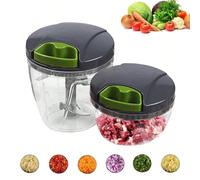 1 pièce Hachoir de cuisine multifonction, outil de cuisine manuel, hachoir à ail portable, peut hacher les légumes, le gingembre, les fruits, les noix, les herbes et autres oignons (2 tailles : 600 ml