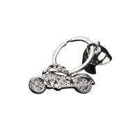 1 Pièce Harley Motorcycle with Helmet Metal Keychain, Porte-clés moto en métal, Cadeau pour hommes et femmes, Pendentif pour les fans de course et de moto, Argent