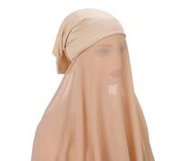 1 pièce Hijab prêt à porter en mousseline de soie de couleur unie avec capuche pour accessoires abaya pour femmes, voile Ce produit n'est pas médical ou un équipement de protection personnelle (EPP) e
