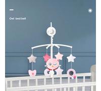 1 pièce Hochet de lit bébé hibou rose, mobile musical de berceau en peluche, cloche de berceau mignonne en forme de raton laveur tournante, jeu intérieur et sommeil pour bébé, cadeau d'anniversaire, j