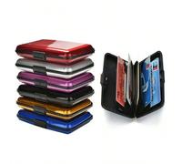 1 pièce Hommes En Aluminium Rigide Portefeuille À Coque Rigide Blocage Couleur Unie Protecteur De Carte Porte-Cartes Porte-Cartes Portefeuille Porte-Cartes De Visite Porte-Cartes De Crédit Porte-Carte