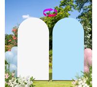 1 pièce, housse d'arche de mariage blanche et bleue, housse d'arche de mariage ajustée en polyester double face bicolore, adaptée aux fêtes d'anniversaire, aux cérémonies de remise des diplômes, aux W