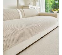 1 pièce Housse de canapé en chenille de couleur unie, style minimaliste, résistante aux animaux de compagnie, résistante aux rayures, résistante aux taches, antidérapante, utilisation toute saison, dé