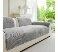 1 pièce Housse de canapé style bohème en peluche épaisse, artisanat matelassé, antidérapante, utilisable en toute saison, lavable en machine, adaptée aux animaux de compagnie, en tissu polaire doux - 