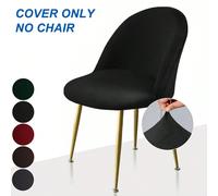 1 pièce Housse de chaise à dîner en velours de renard argenté, extensible, amovible et lavable en machine. Protection décorative pour mobilier, tissu d'automne/hiver, convient aux petites chaises à be
