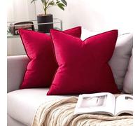 1 pièce Housse de coussin carré avec passepoil en velours, couleur unie, taie d'oreiller pour canapé, chambre, voiture, 18 x 18 pouces / 45 x 45 cm 40*40,45*45,60*60,30*50,50*50,45*45 cm (2 pièces),45