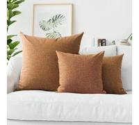 1 pièce Housse de coussin décorative vide : Taie d'oreiller bicolore en faux lin avec étoile, faite de fil de lin en bambou torsadé spécial, présentant un style vintage et moderne, une texture réalist