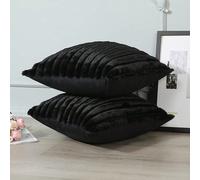 1 Pièce Housse De Coussin Noire, Boîtier De Coussin Carré, Décoration De Maison De Vacances, Tissu Doux Et Confortable Anti-poils De Lapin, Canapé Décoratif Moderne, Pour La Chambre À Coucher À Domici