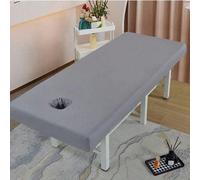 1 pièce Housse de lit de massage imperméable et anti-huile pour salon de beauté, housse de lit de massage SPA avec trou, taille complète avec élastique (190*80cm) Blanc,grisPolyester