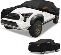 1 Pièce Housse De Voiture Universelle Imperméable Toutes Saisons Extérieur Automobile Anti-Uv Protection Solaire Et Pluie Complète 190T-Pu Noir Pour Camion Longueur 221" À 228"