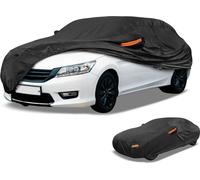 1 Pièce Housse De Voiture Universelle Imperméable Toutes Saisons Extérieur Automobile Protection Anti-Uv Soleil Pluie Complète 210D-Pu Noir Pour Berline Longueur 199" À 208"
