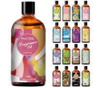 1 pièce Huile parfumée de 100 ml/3,38 fl.oz pour diffuseurs de corps, humidificateur, musc blanc, lin frais, bubble gum, osmanthus du matin, raisins de Champagne et roses, arôme de thé de voyage, L'au