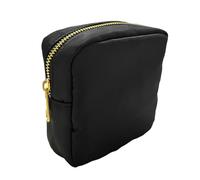 1 pièce imperméable trousse de toilette sac de rangement pour objets, petite trousse de voyage carrée portable, mini sac de toilette en nylon (noir), noir, Trousse de maquillage