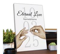 1 pièce Impression sur canevas personnalisée avec nom et texte - Impressions sur canevas d'amour de couple personnalisées avec votre nom sur un art mural personnalisé pour la chambre, le salon, le mar