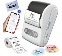1 pièce Imprimante thermique portable mini pour étiquettes, machine à reçus et codes-barres Bluetooth portable pour la maison, compatible avec les étiquettes thermiques de 12-57mm/0,47-2,24in, impress