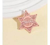 1 pièce Insigne en émail en forme d'étoile de shérif occidental, broche en métal personnalisée, peut être utilisée comme vêtement, sac à dos, insigne de revers, accessoire de bijouterie, cadeau pour l