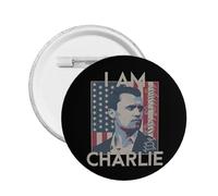 1 pièce Je suis Charlie Kirk Pins et Memorial Repose en paix Héros Charlie Kirk Bouton Badges ronds Broche de poitrine Décoration