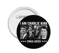 1 pièce Je suis Charlie Kirk Pins et Memorial Repose en paix Héros Charlie Kirk Bouton Badges ronds Broche de poitrine Décoration