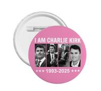 1 pièce Je suis Charlie Kirk Pins et Memorial Repose en paix Héros Charlie Kirk Bouton Badges ronds Broche de poitrine Décoration