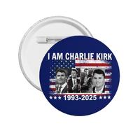 1 pièce Je suis Charlie Kirk Pins et Memorial Repose en paix Héros Charlie Kirk Bouton Badges ronds Broche de poitrine Décoration