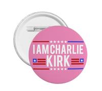 1 pièce Je suis Charlie Kirk Pins et Memorial Repose en paix Héros Charlie Kirk Bouton Badges ronds Broche de poitrine Décoration