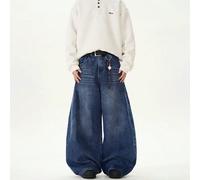 1 pièce Jeans boyfriend ample et décontracté à jambe large, style vintage délavé, Justice Brother, design décontracté et unisexe L,M,S,XL,XS,XXLJean