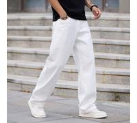 1 pièce Jeans droits décontractés et amples de la marque Justice, pantalon mode homme style Hong Kong simple et confortable, pour toutes les saisons L,M,S,XL,XS,XXLJean