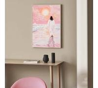 1 pièce Jésus marchant sur l'eau Art mural Image Sauveur Impressions Toile Peinture Jésus dans la nature Affiche Girly Religieux Décor 30x40cm cadre