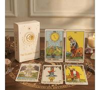 1 pièce Jeu de cartes : 78 cartes de divination classiques avec guide pour débutants, jeux de divination portables, cartes de divination, cadeaux de jeux, Tarot d'Aphrodite, Tarot russe, plateau de di