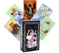 1 pièce - Jeu de tarot animé - Version anglaise complète du jeu de plateau, avec des illustrations fantastiques vibrantes, en papier, incluant un manuel pour débutants, parfait pour les fêtes. Jeu de