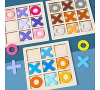 1 pièce Jeu de Tic Tac Toe en bois 2025 nouveau, jeu de plateau interactif 3 dans une rangée 9 grilles, jouet de table pour fête - cadeau d'anniversaire, cadeau de Pâques, cadeau de mariage, cadeau, j