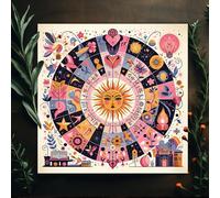 1 pièce Jeux de fête et activités Élégant drap d'autel mandala soleil et lune avec design de symboles mystiques Nappe de table ciel étoilé Tapis noir de sorcellerie astrologie Oracle Nappe de tarot Ta