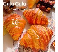 1 pièce Jouet Squishy Kawaii en forme de croissant, jouet anti-stress super doux et lent à la remontée, forme de nourriture de boulangerie réaliste et mignonne pour soulager le stress et l'anxiété, pa