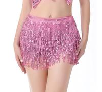 1 pièce Jupe à Paillettes, Jupe à Paillettes pour Femme, Jupe à Paillettes Rose, Jupe à Franges à Paillettes, Jupe à Paillettes pour Femme, Parfaite pour la Danse du Ventre, Le Carnaval