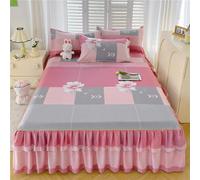 1 Pièce Jupe De Lit De Style Moderne En Textile D'accueil Avec Impression Colorée Active Multiple, Tissu Épais Brossé Doux Et Chaud, Résistant À La Décoloration, À L'anti-boulochage Et Au Rétrécisseme